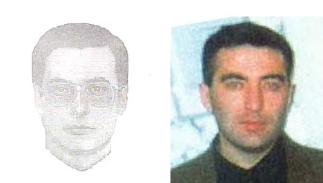 Слева - фоторобот разыскиваемого Мухита Лайпанова, справа - фото Ачемеза Гочияева